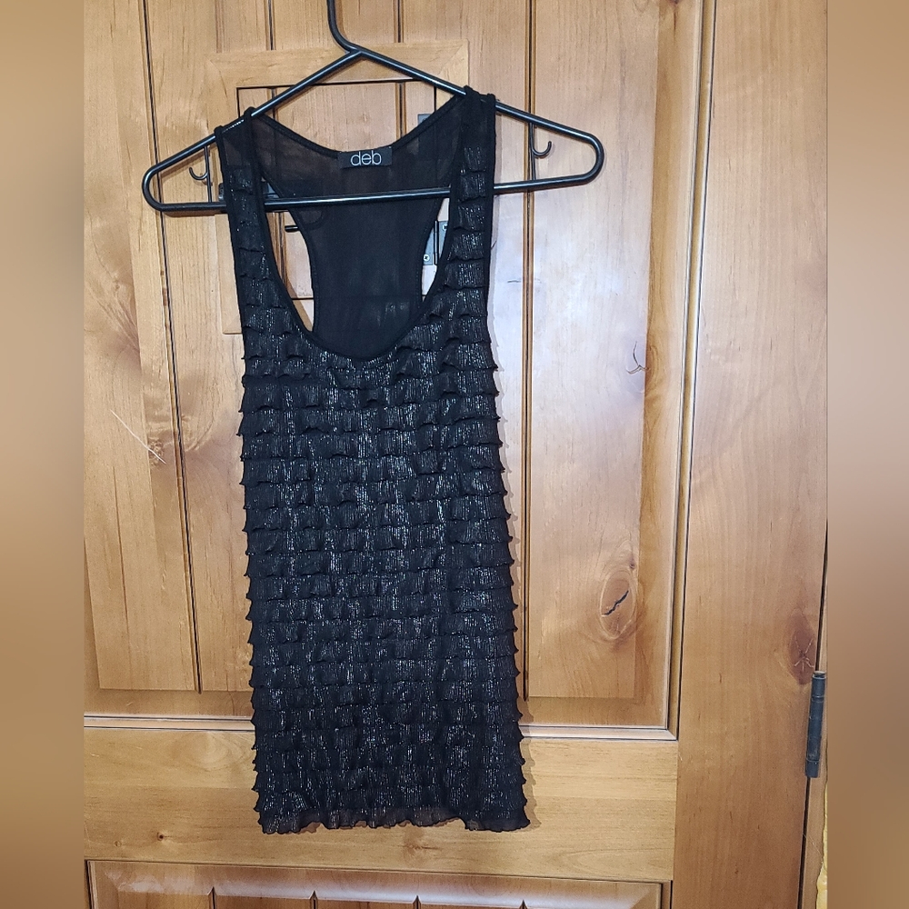 Deb black sparkly small tank top